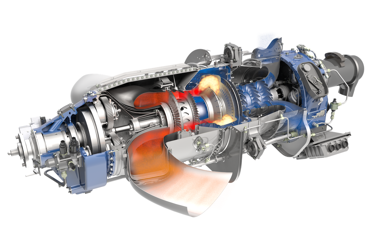 GE H Series Turboprop Cutaway Electronic Engine  And Propeller Control